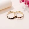 Pendientes de metal con estampado de leopardo clásico transfronterizo europeo y americano, ligeros, elegantes, sencillos, combinables con todo, pendientes de tiro callejero de celebridades de Internet, venta al por mayor