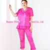 Conjunto de Pijama Feminino Plus Size Novo para Exportação Primavera/Verão 2026 com Renda e Patchwork e Calça Capri