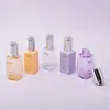 Botella Cuadrada Plástica PET de Hombro Plano de 50 ml para Aceite Esencial, Botella Gotero de Esencia Elegante, Material de Empaque para Productos de Cuidado de la Piel, Personalizado por el Fabricante