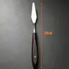 Raspador de pintura al óleo altamente elástico, cuchillo para mezclar colores de pintura acrílica artística, raspador de pintura de acero inoxidable individual con mango de madera