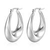 Brincos Europeus e Americanos Redondos Vazados de Aço Inoxidável Transfronteiriços Oval para Mulheres Brincos Galvanizados 18K Atacado Brincos Atacado