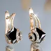 Venta Caliente Transfronteriza Francés Gama Alta Color Champagne Cuadrado Zircón de Azúcar Pendiente de Tachuela Micro-pavimentado Diamantes Brillantes Temperamento Versátil para el Trabajo
