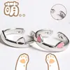 Anillo de pata de gato con apertura de plata, anillo de gato, lindo anillo de oreja de gato, anillo de Totoro, venta al por mayor