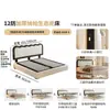 Cama de cuero con cabecero ondulado ultradelgado y efecto arrugado, cama doble vintage para dormitorio principal, ahorra espacio para apartamentos pequeños, cama con almacenamiento deslizante de caja alta