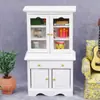 Casa de Bonecas 1:12 Mini Móveis de Casa de Bonecas Ornaments de Modelo de Micro Cena Estante Vertical Armário Branco