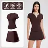 Top de Fitness Ajustado de Verano para Mujer Estilo Hot Girl Transfronterizo Camiseta de Manga Corta para Correr de Secado Rápido Conjunto Deportivo Elástico Estilo Delgado
