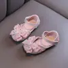 Zapatos de princesa para niñas, nueva colección de otoño 2026, zapatos individuales brillantes para niñas pequeñas, zapatos de baile de rendimiento con lazo para bebés