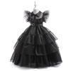 Drama estadounidense Familia Addams Comedia Mismo estilo Gasa Falda abullonada Traje de cosplay para actuación Falda de vestido de noche negra