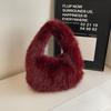 Bolso de Felpa para Mujer Color Sólido Moderno para Mujer Combinación Universal Bolso Dumpling Nuevo 2025 Bolso de Mano Sencillo Mao Mao de Alta Gama