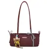 Bolsa de ombro estilosa e elegante para mulheres, estilo coreano 2026, bolsa almofada minimalista, alta qualidade, para carregar no ombro e na mão, bolsa quadrada pequena