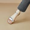 Sandalias de Tira Única con Punta Abierta y Cuadrada de Tacón Bajo para Mujer, Nuevo Estilo Primavera/Verano 2026, Sandalias Doradas Versátiles con Tacón Grueso Antideslizantes para Mujer