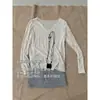 Camiseta Fina Meio Transparente de Manga Longa para Mulheres, Estilo Preguiçoso com Bordas Franzidas, Camisa Básica, Cobertura de Proteção Solar para Ar Condicionado, Primavera 2026