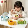 Vajilla Infantil de Melamina Transfronteriza, Tazón Lindo con Asa de Dibujos Animados, Tazón de Arroz para el Hogar, Tazón para Comer de Bebé, Tazón de Sopa Anti-Caídas para Niños