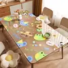 Dopamina Mantel de Mesa de Vidrio Suave Pvc Impermeable y a Prueba de Aceite Mantel Anti-Escaldaduras y Resistente a Altas Temperaturas Dibujos Animados Transparente Protector de Escritorio