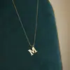 Ins Simples Design de Nicho Senso de Estilo Frio Colar com Letra M em Inglês Corrente de Clavícula Articulada de Aço Titânio Feminino Galvanoplastia 1