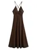 Para Vestido Ropa de Mujer Transfronteriza 2025 Verano Nuevo Estilo Europeo y Americano Simple Lino Bordado Falda Larga Midi