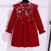Vestido de Año Nuevo Chino de Moda para Niñas Vestido Festivo de Otoño e Invierno de Estilo Chino Nuevo para Niñas