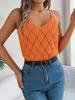 Foto Real de Top de Punto con Escote en V Hueco y Hebilla Metálica para Vacaciones Primavera/Verano 2026 Europeo y Americano Ropa Femenina Transfronteriza de Amazon