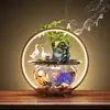 Aquário Criativo de Vidro para Peixe Dourado Decoração Circulante de Água para Mesa de Sala de Estar Pequeno Aquário Doméstico da Sorte Mini Vasilha para Peixe