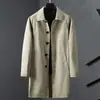 Abrigo Trench Delgado de Otoño 2025 de Largo Medio para Hombre Ropa Exterior de Moda Ropa Casual para Hombre Top Chaqueta con Solapa Estilo Coreano para Hombre