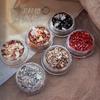 Joyas para uñas de lentejuelas de mica Maillard 2023 otoño e invierno Nuevo trozo de concha brillo papel de aluminio dorado usar joyas para uñas