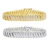 Ins Europeo y Americano transfronterizo Hip Hop Nuevo pulsera de circón con hoja de 10 mm AliExpress comercio exterior pulsera de diamantes al por mayor