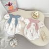 Vestido de Verão Fofo para Bebê Super Fofo Gola de Orelha de Coelho Bolsa Roupas Largas Roupas Novas para o Recreio do Bebê Roupas para Recém-Nascidos