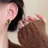 Pendientes de botón redondos de piedra de ojo de tigre Maillard para mujer, estilo otoño-invierno, con temperamento retro, joyería de alta calidad.