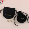 Bolsa de terciopelo semicircular, mini bolsa con cordón para joyería, bolsa con cordón de satén