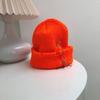 Gorro de lana con aros para mujer, estilo hip hop, de otoño e invierno, con borde perforado y piel de melón, tejido a mano, para hombre y mujer.