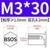 Yishenglong Pernos Remachables para Agujero Ciego de Acero Inoxidable Tuercas Remachables Placa de Presión Hexagonal Rosca Bsos-M3M4