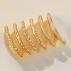 Acessórios de joias em aço inoxidável cor dourada 18k acessórios de joias que retêm a cor DIY feito à mão colar manga curva atacado