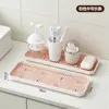 Bandeja de Almacenamiento para Baño Bnbs Bandeja de Almacenamiento con Drenaje Portavasos para Lavabo de Baño Organizador de Cosméticos