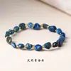 Design Original de Pulseira de Pedra Natural Irregular com Contas Assimétricas para Mulheres, Cristal de Cabelo Colorido de Nicho de Verão e Pedras Trituradas Irregulares