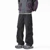 Novas calças cargo de trabalho estilo americano resistentes a rugas, marca de moda high street, calças casuais retas largas de outono