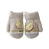 Guantes Coreanos para Niños Qiunan Invierno Nuevo Estilo Ins Lindo Oso Manoplas a Prueba de Frío Cálidos Colgantes para Cuello de Bebé Venta al por Mayor