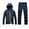 Traje Deportivo de Exterior para Hombres de Mediana Edad y Mayores de Invierno con Capucha Desmontable Talla Grande Traje de Padre para Hombre Generación Transfronteriza