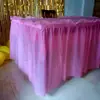 Mantel Desechable Impermeable a Prueba de Aceite de Plástico PE Rosa Azul Falda de Mesa Suministros de Decoración para Hotel Boda Fiesta