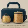 Nova caneca de cerâmica vermelha estilo rústico chinês para escritório com design vintage estilo Tang, xícara de chá de cerâmica para uso doméstico com tampa e recurso de separação de chá e água