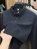 Camiseta de manga larga para hombre con lyocell, lino y algodón, nuevo estilo primavera/otoño 2026, polo de vestir casual para hombre con cuello