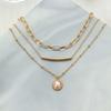 Collar Apilado de Tres Capas Transfronterizo Europeo y Americano Nuevo Producto Tubo de Cobre Metálico Personalidad de Nicho Creativo Estilo Corto Apilado Primavera Nuevo Modelo