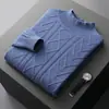 Nuevo suéter grueso para hombre, camiseta básica de cuello redondo, ropa cálida de otoño e invierno, top casual de punto, suéter de lana al por mayor