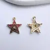 Brincos Pingente Estrela de Cinco Pontas Micro-Pavimentados com Zircônia de Cobre Preservador de Cor Pulseira Colar DIY Acessórios de Materiais para Joias Feitas à Mão