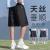 Shorts Jeans Tencel Novo Estilo Verão 2026 para Homens, Finos, Largos, Corte Reto, Calças de Cinco Quartos Modernas e Versáteis para Adolescentes