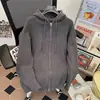 Cárdigan con capucha de otoño, suéter de punto versátil, suéter holgado, tejido de lana casual, prenda exterior de color liso talla grande