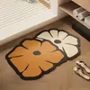 Tapete floral de terra de diatomáceas estilo vintage para uso doméstico, adequado para banheiros, absorvente, de secagem rápida e fácil de limpar, ideal para entradas
