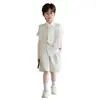 Novo Terno Infantil Estilo Chinês com Bordado Tradicional, Conjunto de Colete Retrô para Meninos, Roupa para Apresentação de 1º de Junho