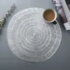 Mantel Transfronterizo Simple Redondo para Taza de Café Plato Esterilla PVC Fuegos Artificiales Plato Esterilla Engrosado Color Sólido Aislamiento Térmico Mantel Occidental Venta al por Mayor