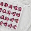 Arte de Unhas Livro Vermelho Pequeno Broca K9 Broca de Fundo Afiado Coração Torto 12*13 Broca em Formato de Coração Broca de Gelo Transparente Textura de Bolha de Vapor Broca Empilhada