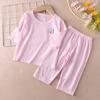 Ropa de Verano para Niños de Algodón Puro para Aire Acondicionado, Traje Delgado de Tres Cuartos para Niñas de 1-7 Años y Niños de 3 Años, Ropa de Casa Transpirable